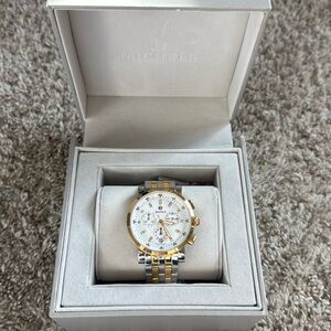 Michele ladies two tone watch